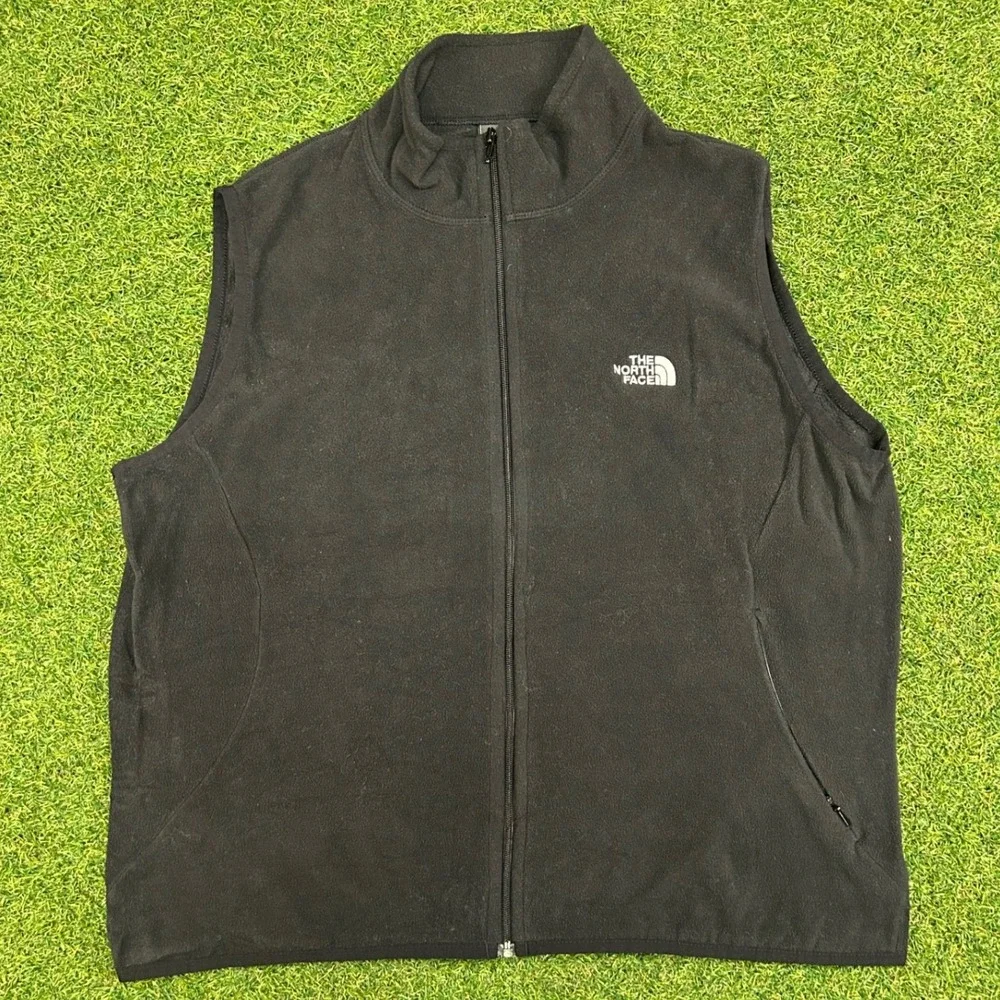 The North Face Womens Black Full Zip Fleece Vest Jacket XXL TKA 100 Logo